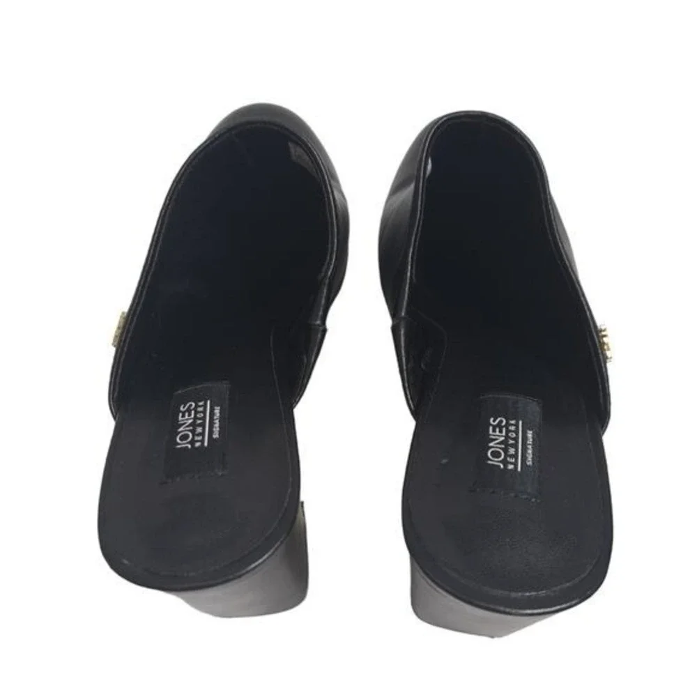 Jones New York Women's Signature JNY-‎ Hallena Black High Heel Mules Size 8.5 M - Picture 6 of 16